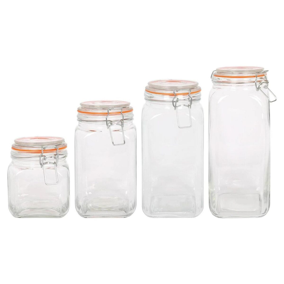 1x 2L Square Glass Jar with Clip-Top Lid Airtight Food Storage Canister - Image 4