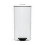 1x 30L Square Stainless Steel Kitchen Pedal Bin White Rubbish Waste Dustbin - Image 6