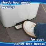 1x 30L Square Stainless Steel Kitchen Pedal Bin White Rubbish Waste Dustbin - Image 3