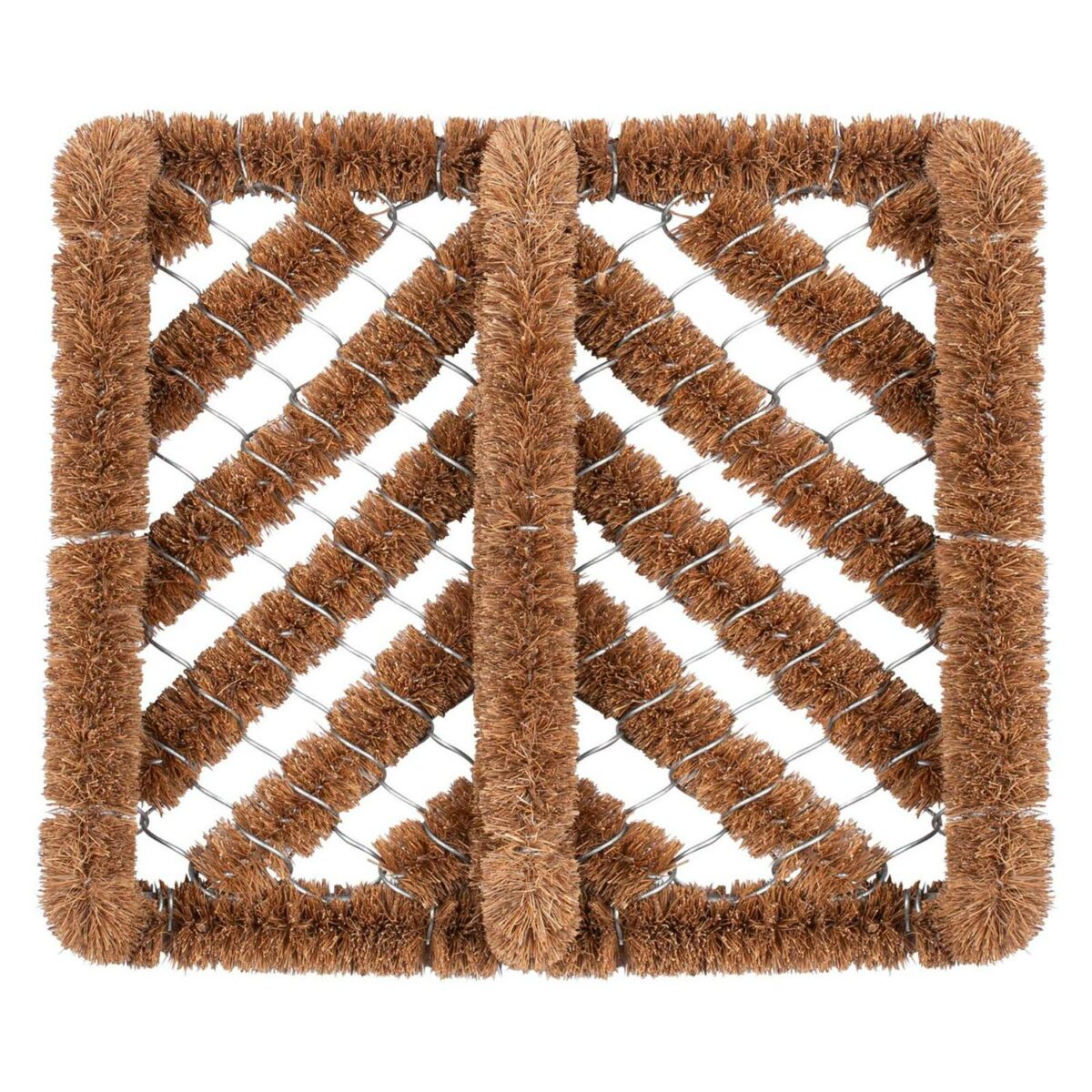 1x 35cm x 30cm Natural Coir Scraper Door Mat Non-Slip Outdoor Kitchen Rug - Image 1