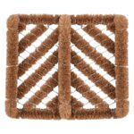1x 35cm x 30cm Natural Coir Scraper Door Mat Non-Slip Outdoor Kitchen Rug