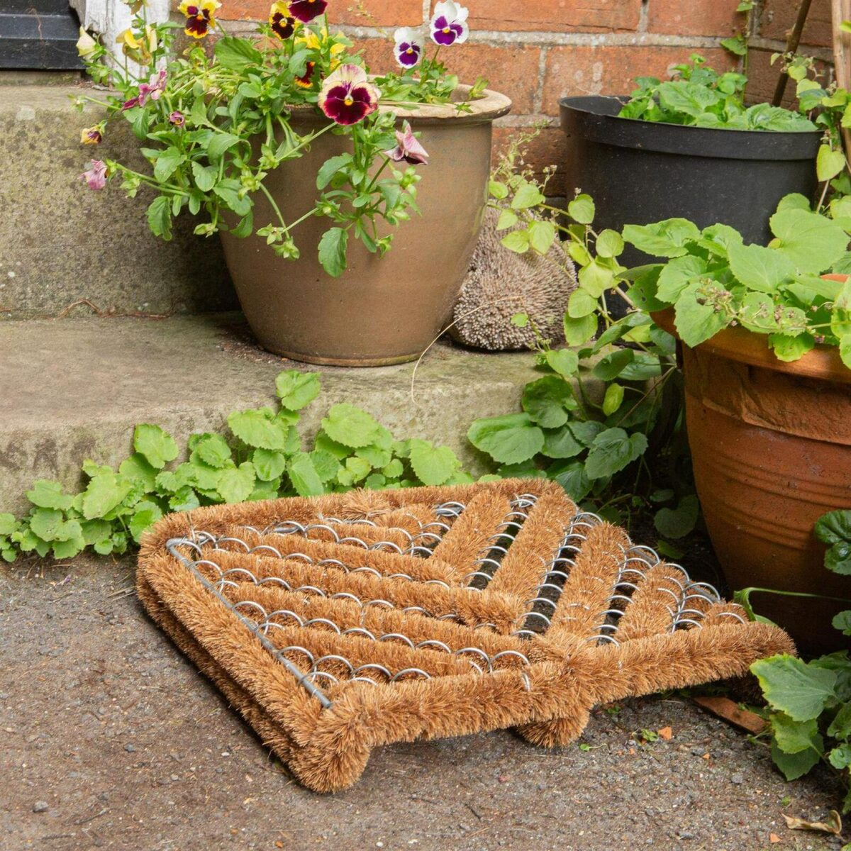 1x 35cm x 30cm Natural Coir Scraper Door Mat Non-Slip Outdoor Kitchen Rug - Image 6