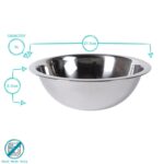 1x 3L Stainless Steel Mixing Bowl Deep Kitchen Baking Cooking Salad Bowls - Image 3