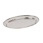 1x 40cm x 27cm Oval Stainless Steel Serving Platter Food Snack Tray Dish Plate