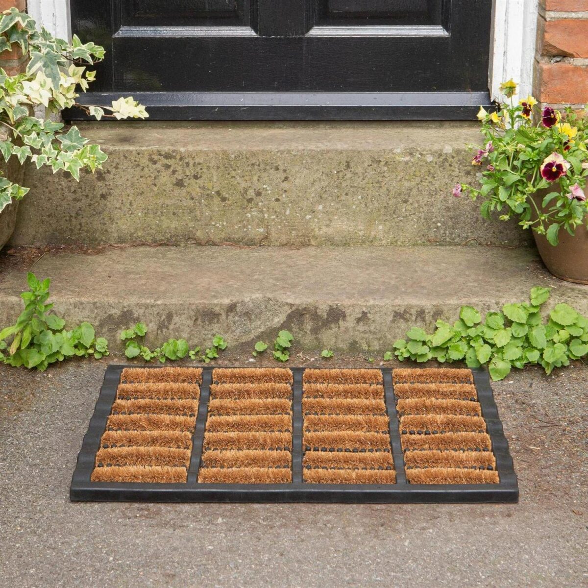 1x 60cm x 40cm Heavy Duty Rubber Coir Scraper Door Mat Non-Slip Outdoor - Image 5