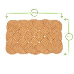 1x 68cm x 43cm Natural Coir Knotted Door Mat Non-Slip Indoor Kitchen Rug - Image 3