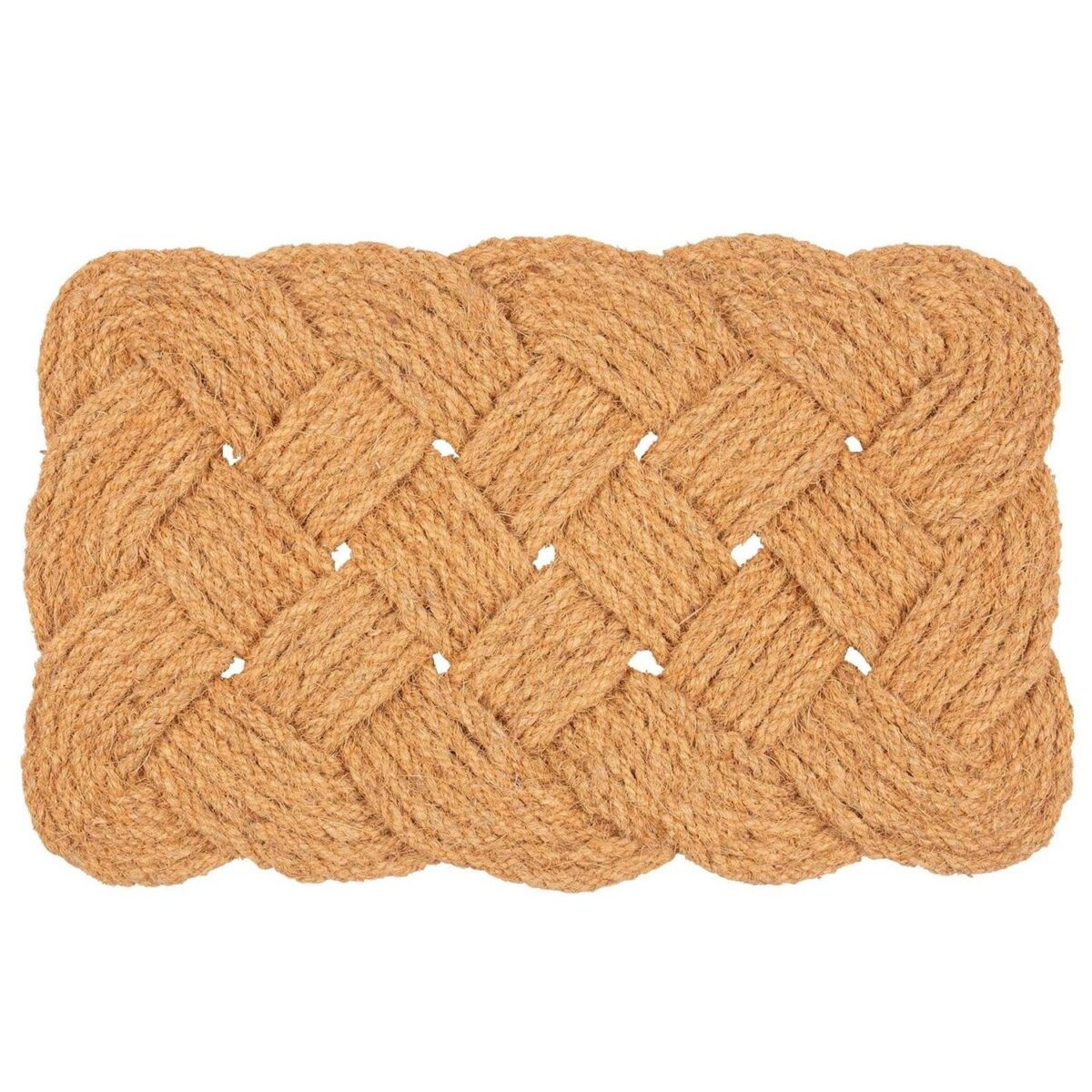 1x 68cm x 43cm Natural Coir Knotted Door Mat Non-Slip Indoor Kitchen Rug - Image 1