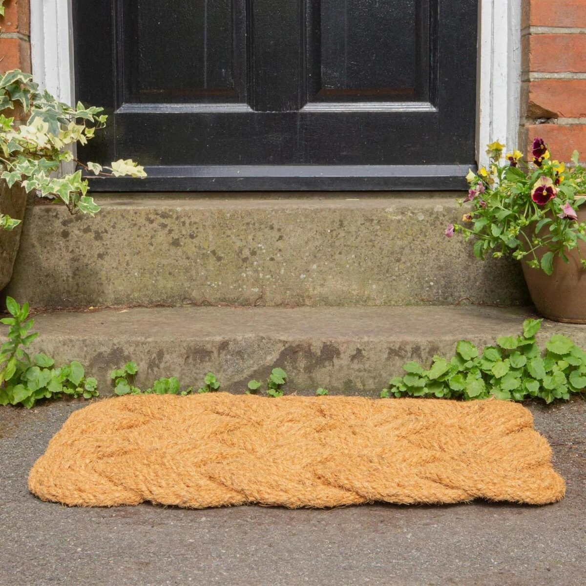 1x 68cm x 43cm Natural Coir Knotted Door Mat Non-Slip Indoor Kitchen Rug - Image 5