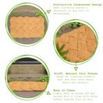 1x 68cm x 43cm Natural Coir Knotted Door Mat Non-Slip Indoor Kitchen Rug - Image 2