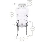 1x 8.7L Glass Drinks Dispenser with Tap and Black Stand Cold Water Jug - Image 3