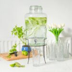 1x 8.7L Glass Drinks Dispenser with Tap and Black Stand Cold Water Jug - Image 4
