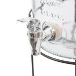 1x 8.7L Glass Drinks Dispenser with Tap and Black Bucket Stand Cold Water Jug - Image 4