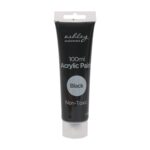 1x Acrylic Paint 100ml Black Premium Artists Canvas Wood Ceramic Tube Paints