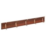 1x Antique Pine 5 Hook Wooden Wall-Mounted Coat Rack Hat Hanger Holder Hooks