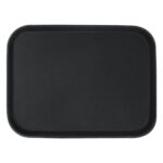 1x Black 41cm x 30.5cm Rectangle Non-Slip Serving Tray Plastic Food Tea Trays