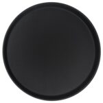 1x Black 45.5cm Round Non-Slip Serving Tray Plastic Food Tea Dinner Trays