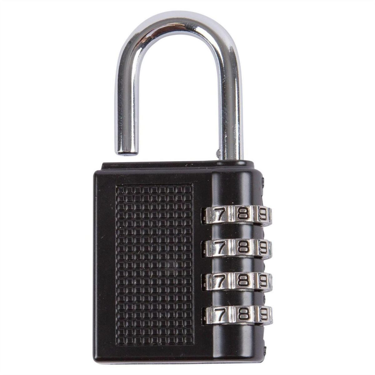 1x Black 4-Digit Zinc Alloy Combination Padlock Outdoor Garden Door Key Lock - Image 1