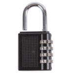 1x Black 4-Digit Zinc Alloy Combination Padlock Outdoor Garden Door Key Lock