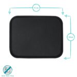 1x Black 51cm x 38cm Rectangle Non-Slip Serving Tray Plastic Food Tea Trays - Image 3