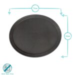 1x Black 79cm x 66cm Oval Non-Slip Serving Tray Plastic Food Tea Dinner Trays - Image 3