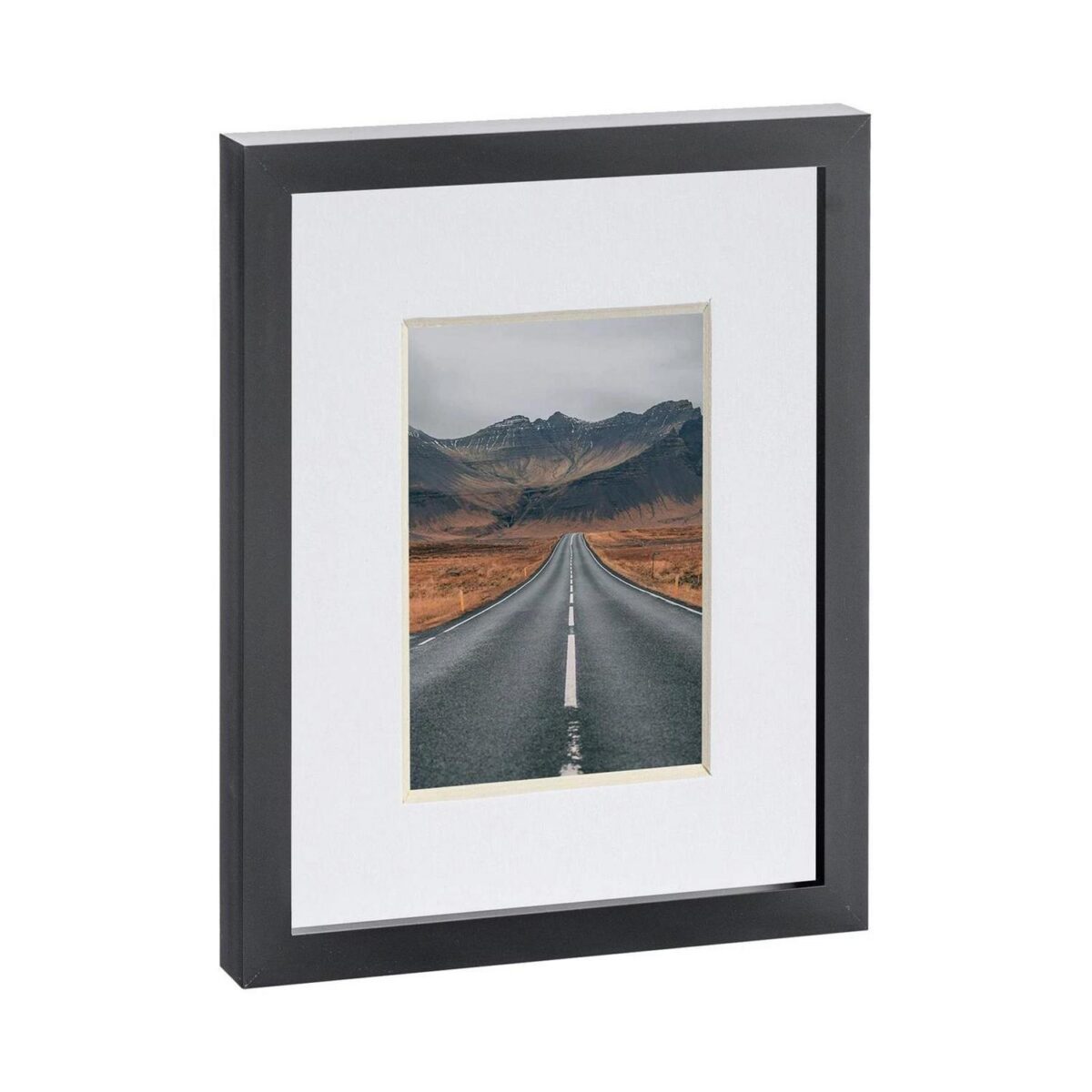 1x Black 8  x 10  Photo Frame with White 4  x 6  Mount Picture Wall Décor - Image 1
