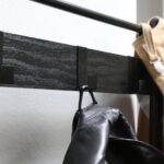 1x Black/Black Square Steel Coat Rack with Shoe Storage Bench Clothes Hat Stand - Image 7