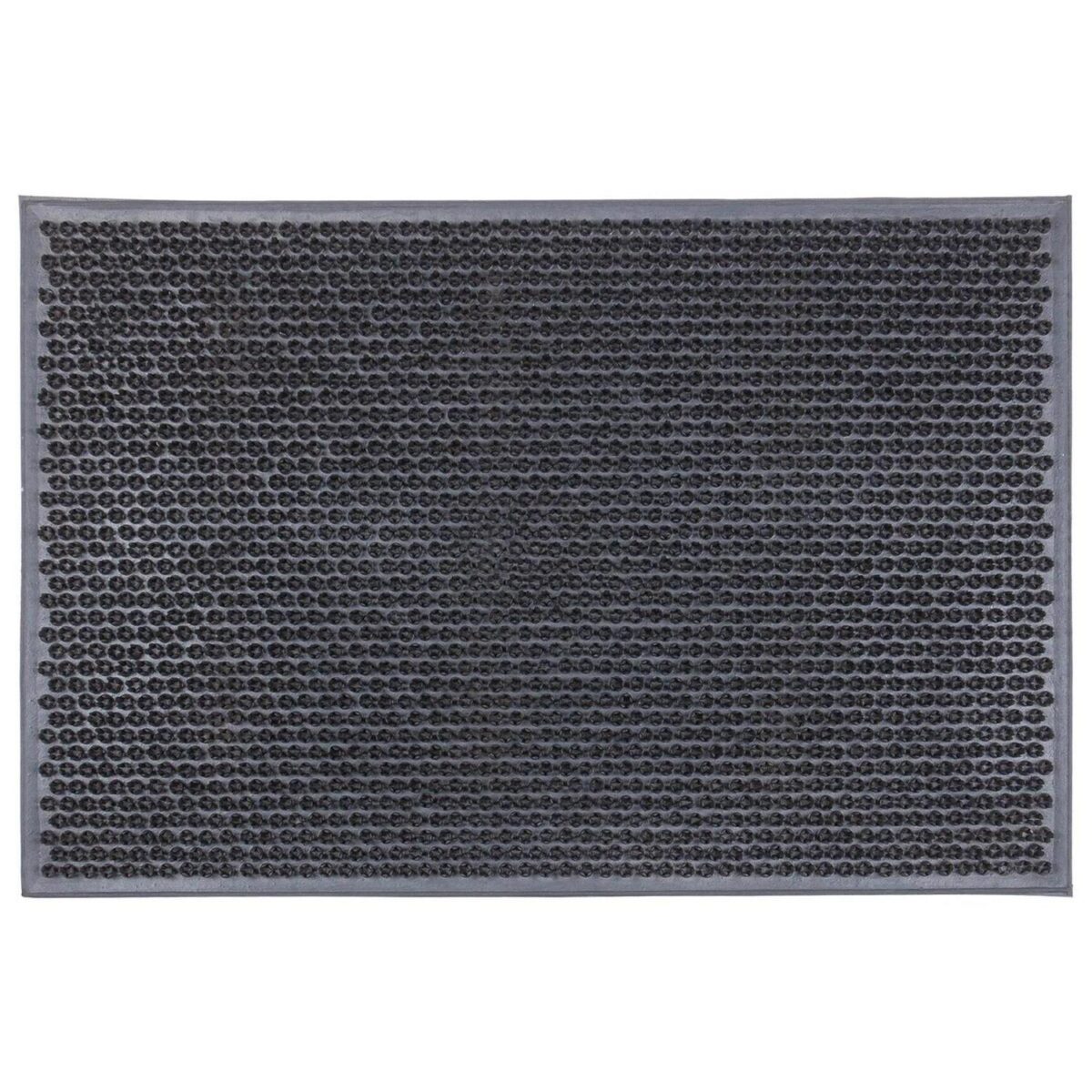 1x Black Classic 60cm x 40cm Heavy Duty Rubber Dirt Trapper Door Mat Non-Slip - Image 1
