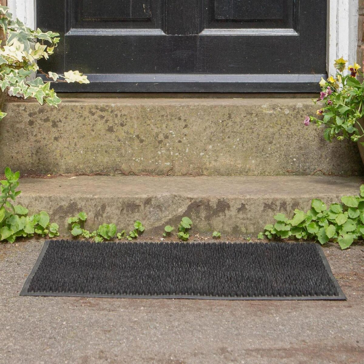 1x Black Classic 60cm x 40cm Heavy Duty Rubber Dirt Trapper Door Mat Non-Slip - Image 5