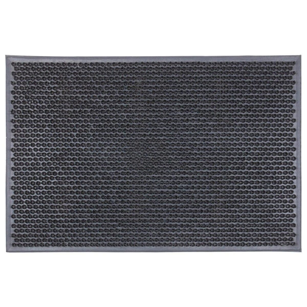 1x Black Classic 60cm x 40cm Heavy Duty Rubber Dirt Trapper Door Mat Non-Slip - Image 1