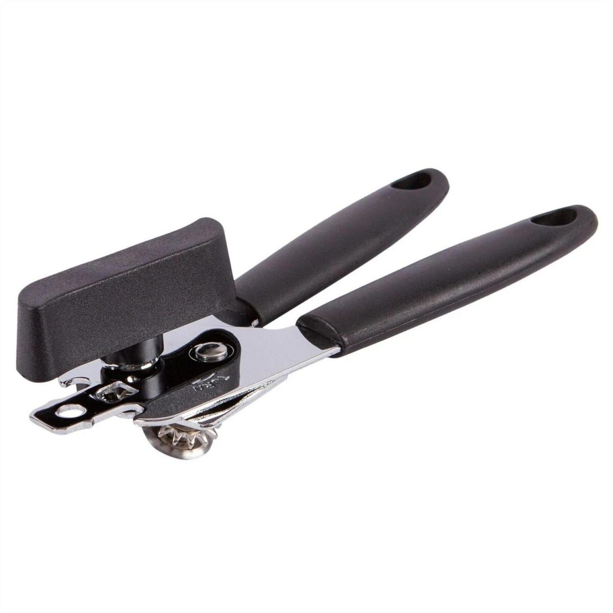 1x Black Deluxe Metal Can Opener Manual Kitchen Tin Bottle Jar Lid Remover Tool - Image 1