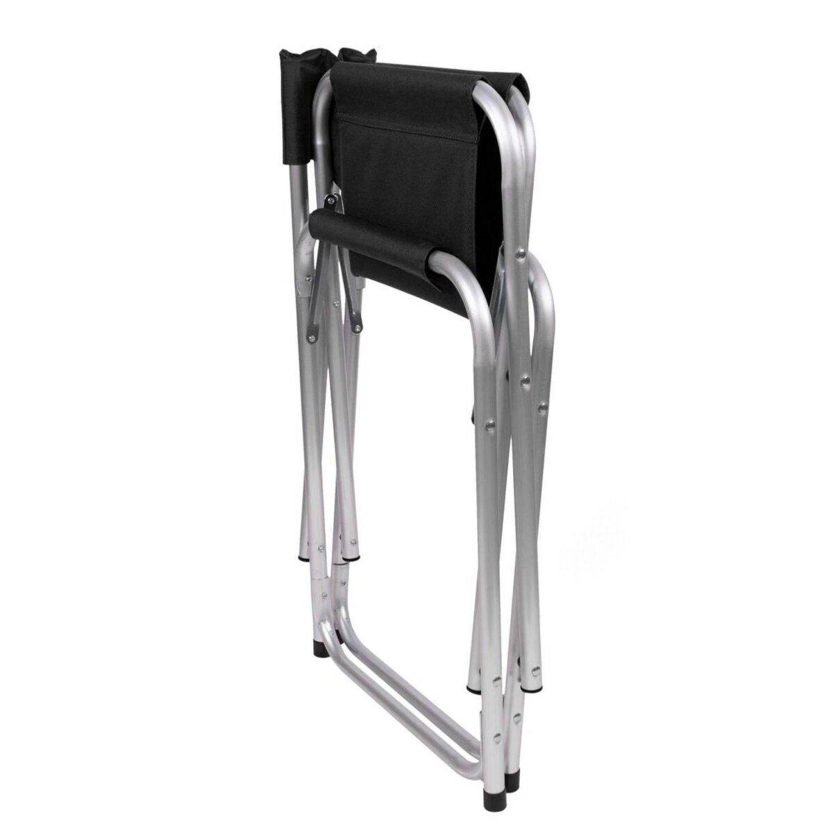 1x Black Folding Aluminium Directors Chair Folding Portable Outdoor Fishing Seat - Image 2