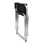 1x Black Folding Aluminium Directors Chair Folding Portable Outdoor Fishing Seat - Image 2