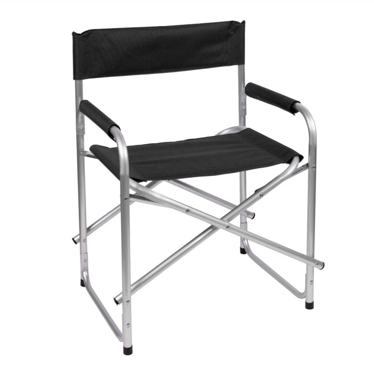 1x Black Folding Aluminium Directors Chair Folding Portable Outdoor Fishing Seat - Image 1