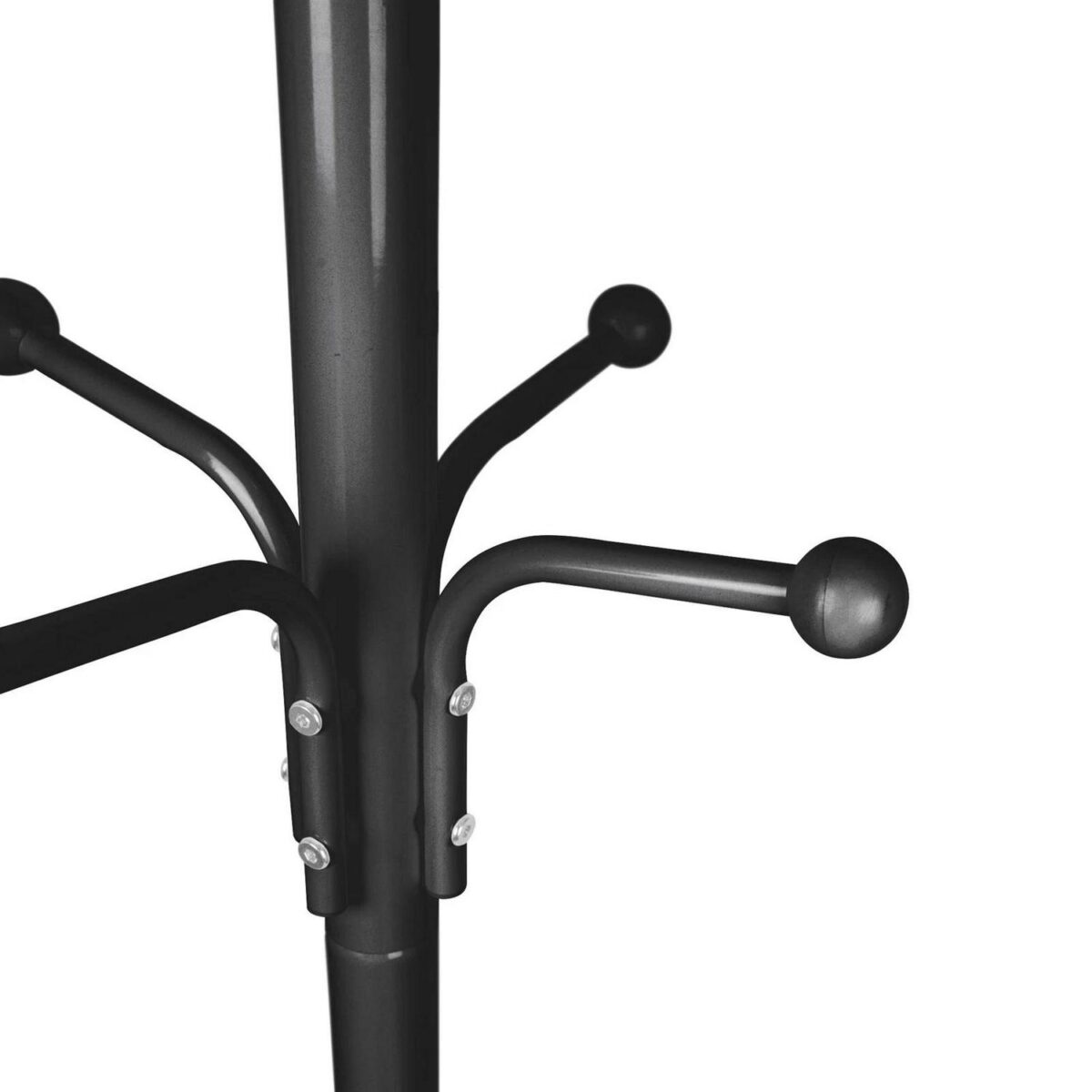 1x Black Free-Standing Steel Coat Rack Clothes Hat Umbrella Hanger Tree Stand - Image 5