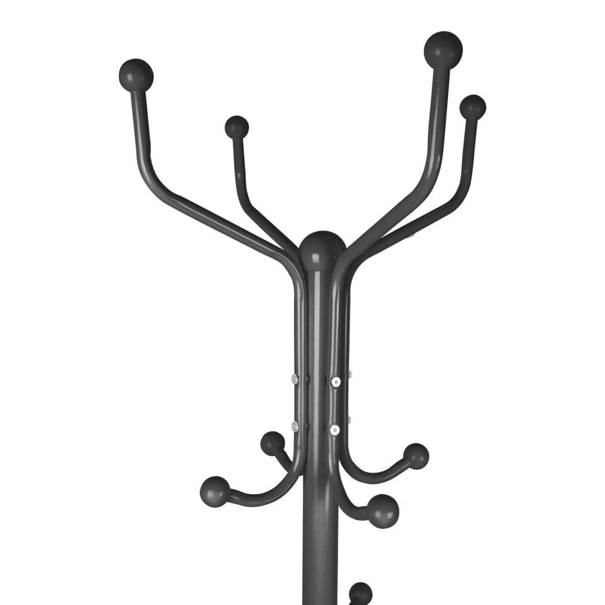 1x Black Free-Standing Steel Coat Rack Clothes Hat Umbrella Hanger Tree Stand - Image 4