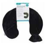 1x Black Neck Hot Water Bottle and Cover U-Shaped Shoulder Pain Stress Relief