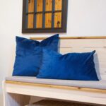 1x Blue 60cm x 40cm Rectangle Velvet Cushion Large Scatter Cushions with Cover - Image 6