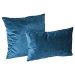 1x Blue 60cm x 40cm Rectangle Velvet Cushion Large Scatter Cushions with Cover - Image 4