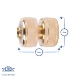 1x Brass 1/2 Brass Hose Repair Connector Garden Water Pipe Adaptor Fitting - Image 2