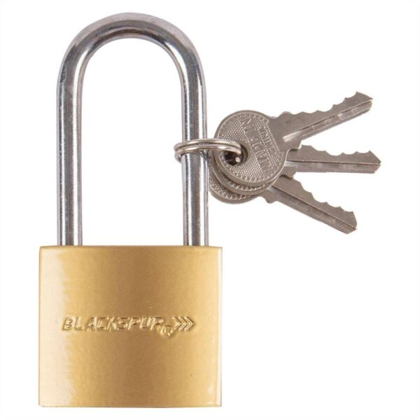 1x Brass 4cm Hardened Iron Long Shackle Padlock Outdoor Garden Door Key Lock