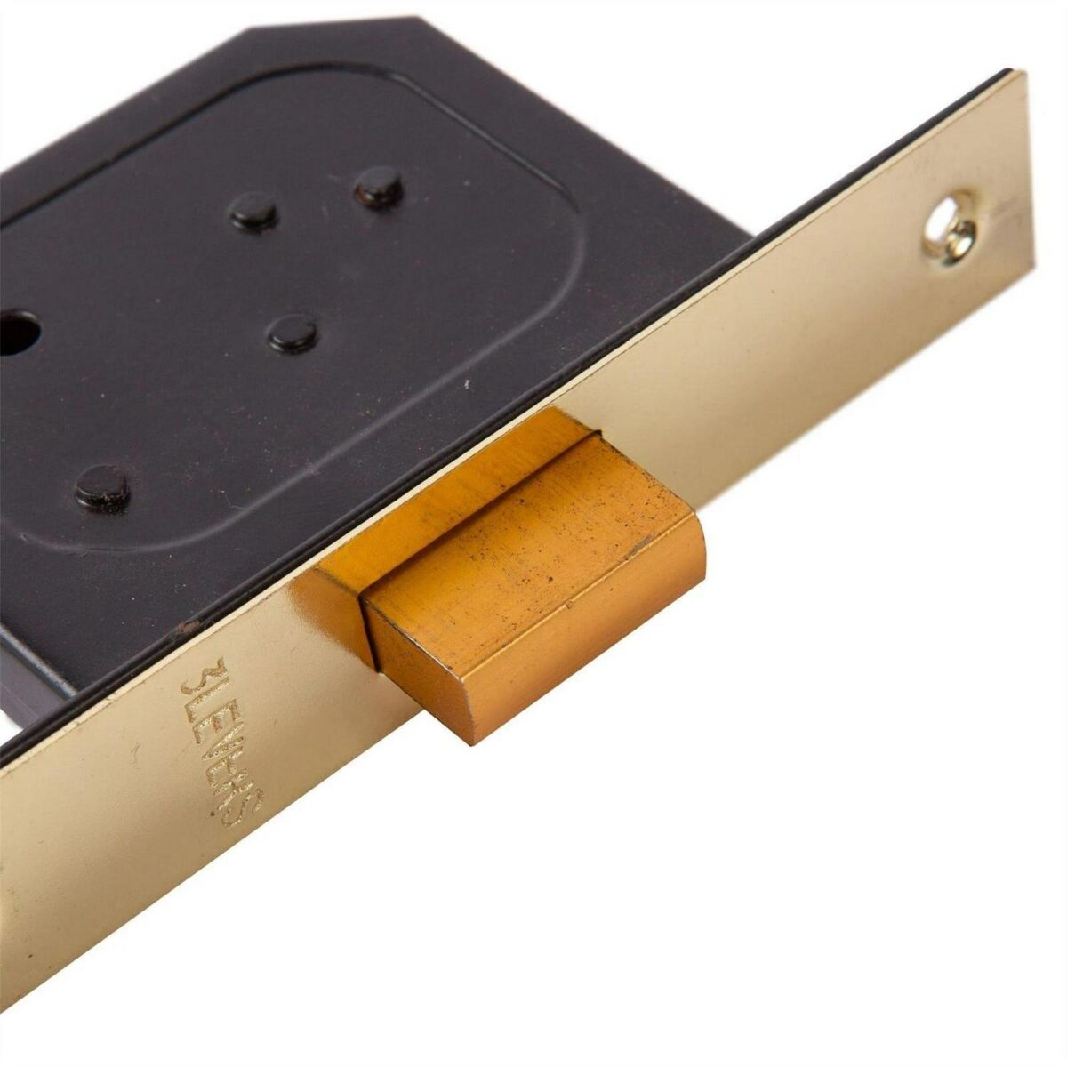 1x Brass 64mm 3-Lever Deadlock External Gate Shed Door Key Sash Mortice Lock - Image 2