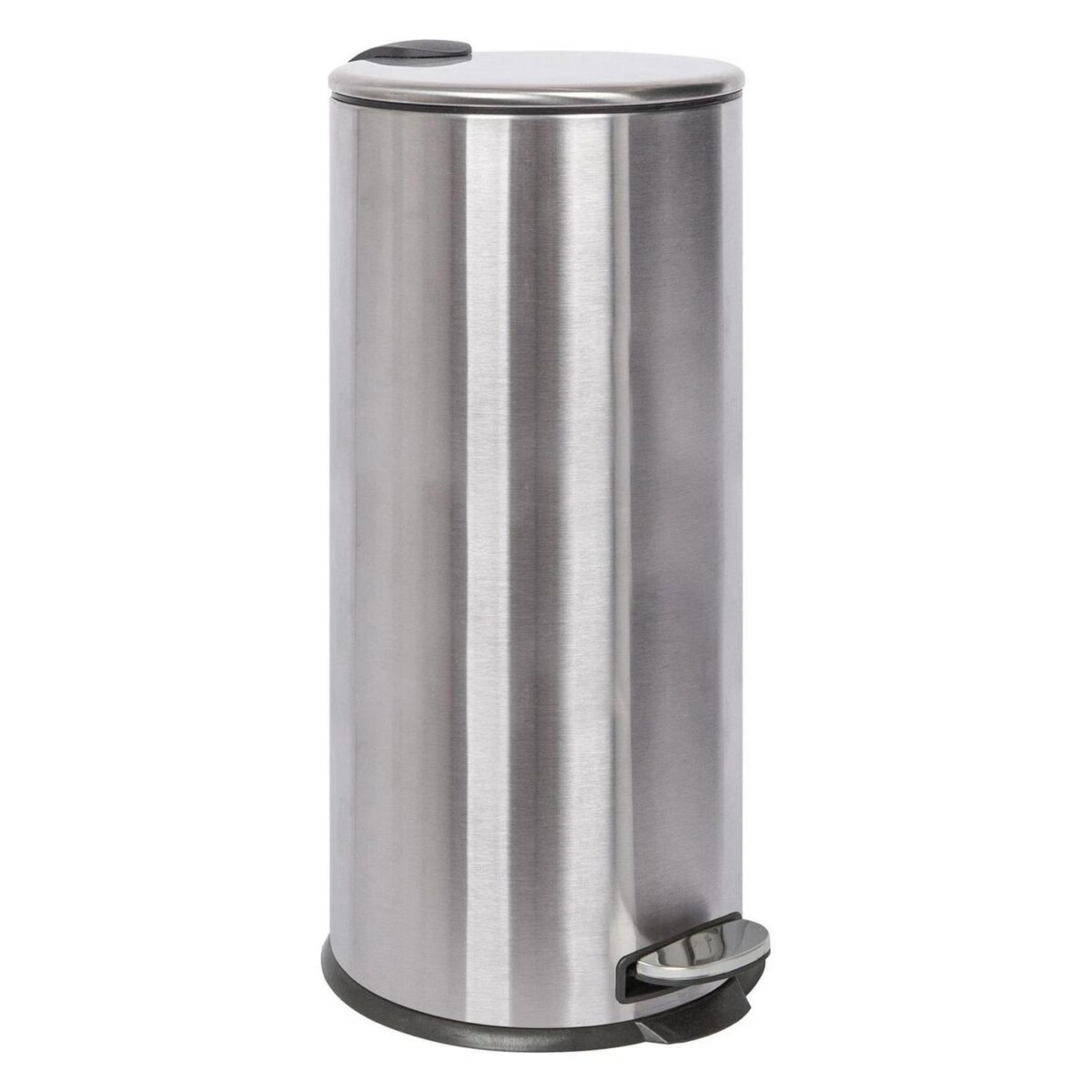 1x Brushed 30L Round Stainless Steel Kitchen Pedal Bin Rubbish Waste Dustbin - Image 1