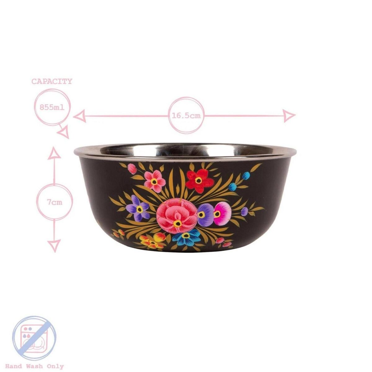 1x Buttercup Pansy 16.5cm Stainless Steel Picnic Bowl Party Camping BBQ Set - Image 3
