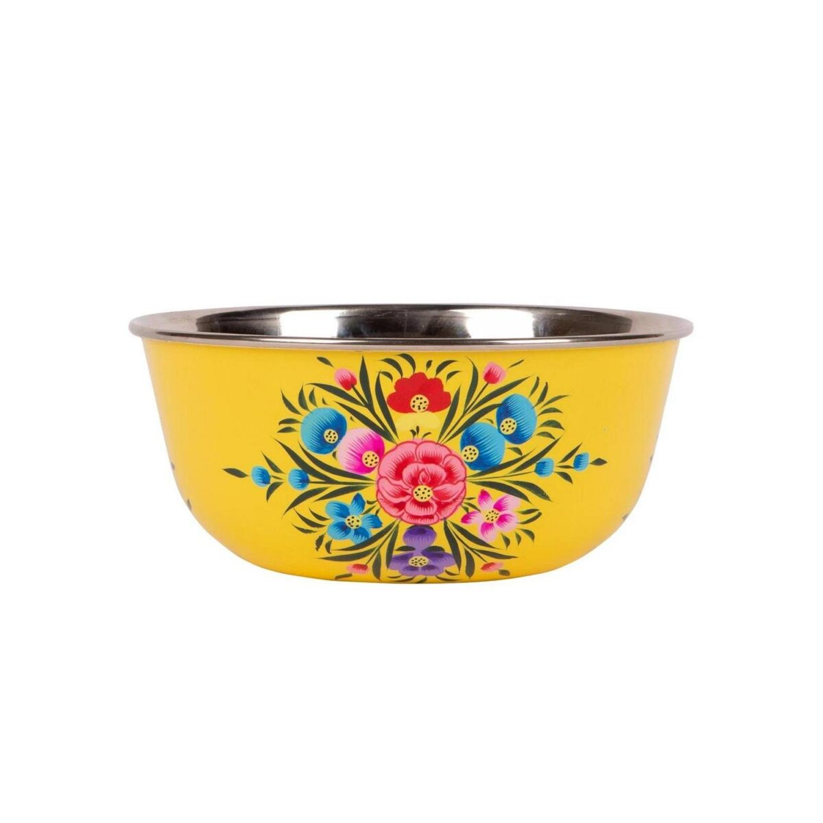 1x Buttercup Pansy 16.5cm Stainless Steel Picnic Bowl Party Camping BBQ Set - Image 1