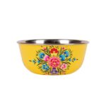 1x Buttercup Pansy 16.5cm Stainless Steel Picnic Bowl Party Camping BBQ Set