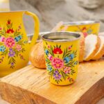 1x Buttercup Pansy 300ml Stainless Steel Picnic Tumbler Reusable Party BBQ Set - Image 4