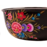 1x Carbon Pansy 14.5cm Stainless Steel Hand-Painted Picnic Snack Bowl - Image 4