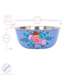 1x Carbon Pansy 14.5cm Stainless Steel Hand-Painted Picnic Snack Bowl - Image 3