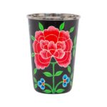 1x Carbon Peony 400ml Stainless Steel Hand-Painted Picnic Cup