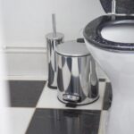 1x Chrome 5L Round Stainless Steel Pedal Bin Kitchen Bathroom Rubbish Waste Bins - Image 7